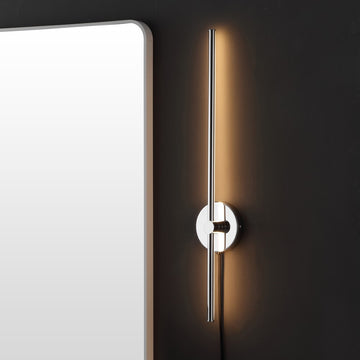 Anton 27.25" Modern Minimalist Iron Adjustable Bar Integrated LED Plug-In Sconce